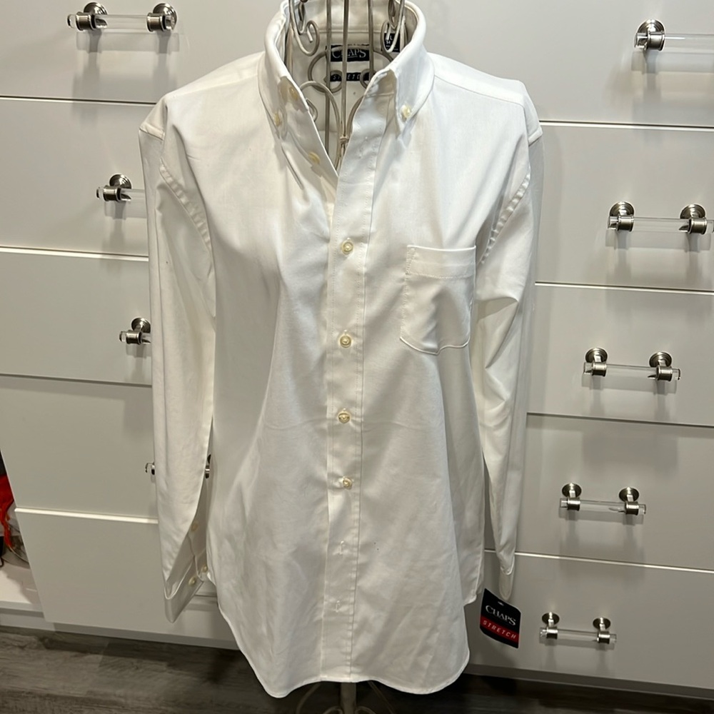 Chaps stretch button down shirt, size L (14-16), NEW